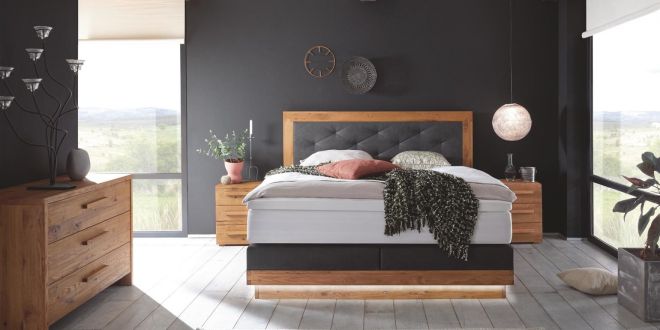 Boxspring Gelbett 180x200 Dolomit Rocc LED