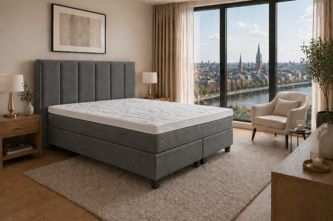 Massage Gelbett Classic-Box 20, Oak Füße, Capri Kopfteil