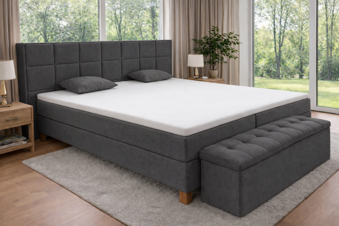 Massage Gelbett Classic-Box 20, Oak Füße, Carvona Kopfteil